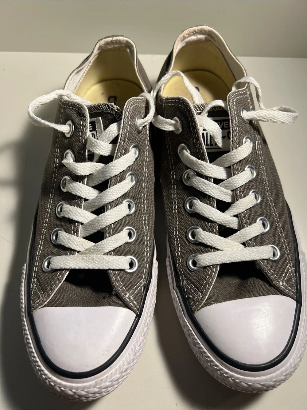 Converse Men’s Low Top Sneakers - Charcoal Gray with White